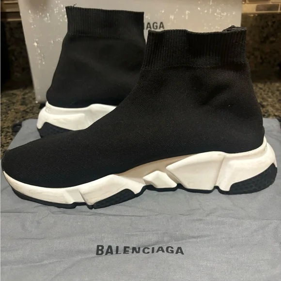 Balenciaga Black Knit Sock Sneakers - Picture 3 of 8